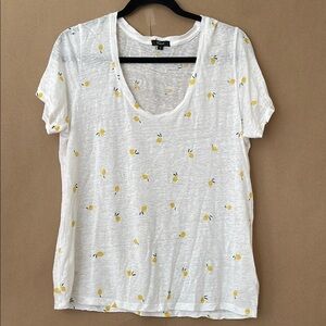 Rails White Tee with Lemon Print